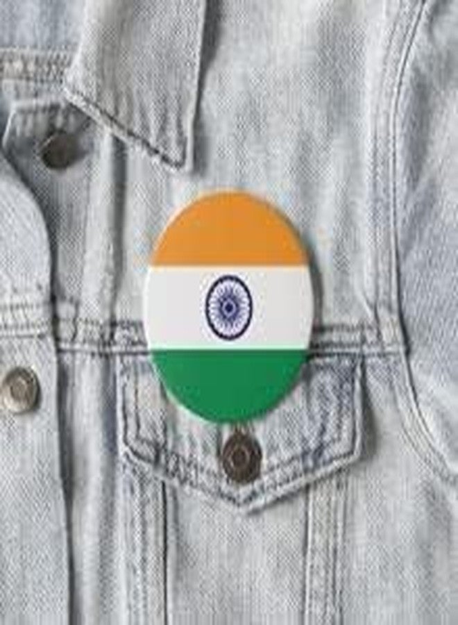 Le Delite Presents (Pack of 5) Indian Flag Badges (Round Pin Badge) for Independence Day/Republic Day & Other Events | National Flag Badge for School, Govt Functions - Image 4